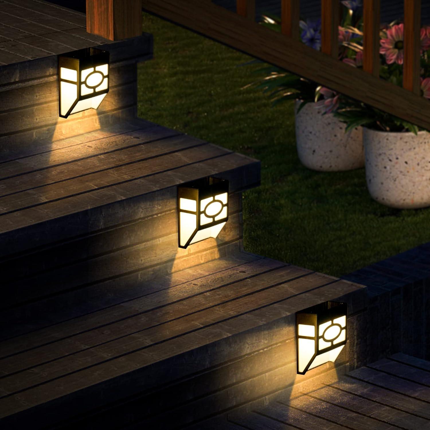 imageSOLPEX 16 Pack Solar Deck Lights Outdoor Solar Fence Lights2 Modes Christmas Garden Decoration LightsRBGWarm White LED Decorative Lighting for GardenYardPostPathampampDrivewaySOLAR DECK LIGHT