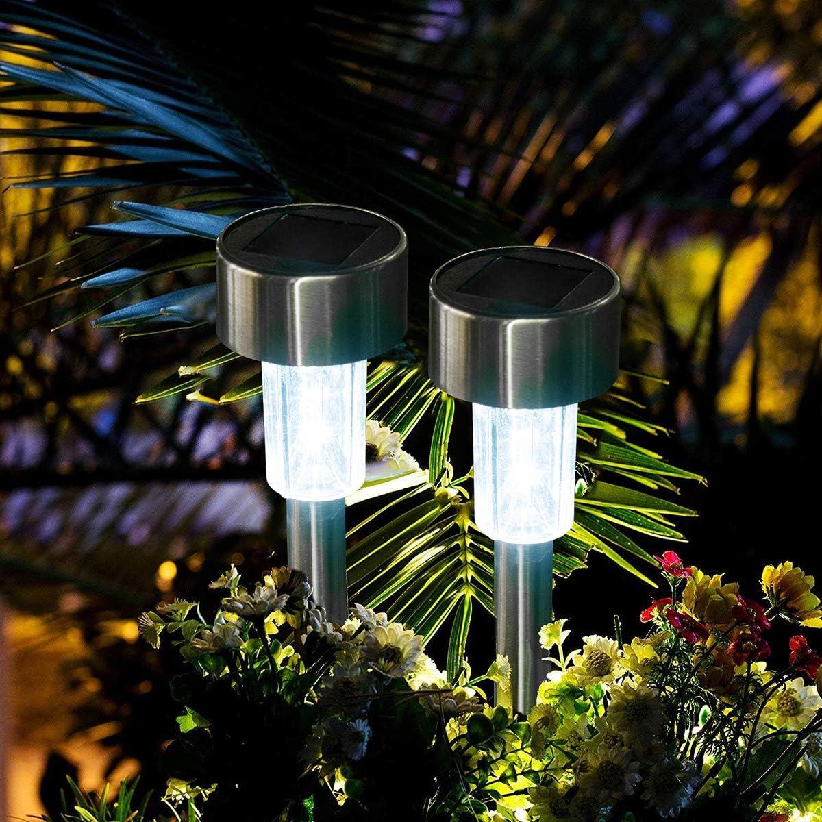 imageSOLPEX 16 Pack Solar Outdoor Lights Pathway Stainless Steel Solar Lights Outdoor WaterproofLED Landscape Lighting Solar Walkway Lights for LandscapePatioLawnYardDrivewayWarm WhiteMulticolor