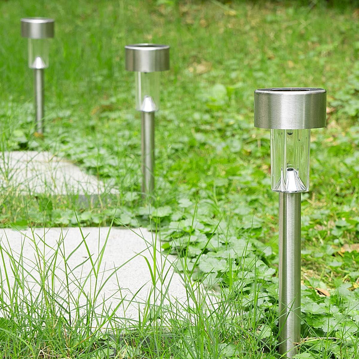 imageSOLPEX 16 Pack Solar Outdoor Lights Pathway Stainless Steel Solar Lights Outdoor WaterproofLED Landscape Lighting Solar Walkway Lights for LandscapePatioLawnYardDrivewayWarm WhiteMulticolor
