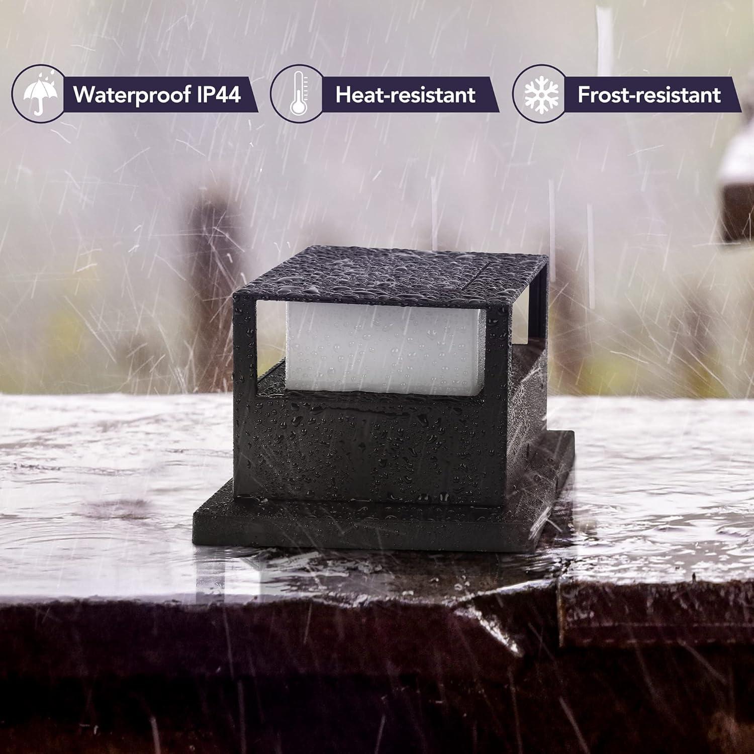 imageSOLPEX 8 LED 20 lumens Solar Post Cap Lights 4 Pack Bright Warm White LED LightingSolar Fence Post Lights Fit 4X45X5 Deck or Patio WoodenVinyl Posts