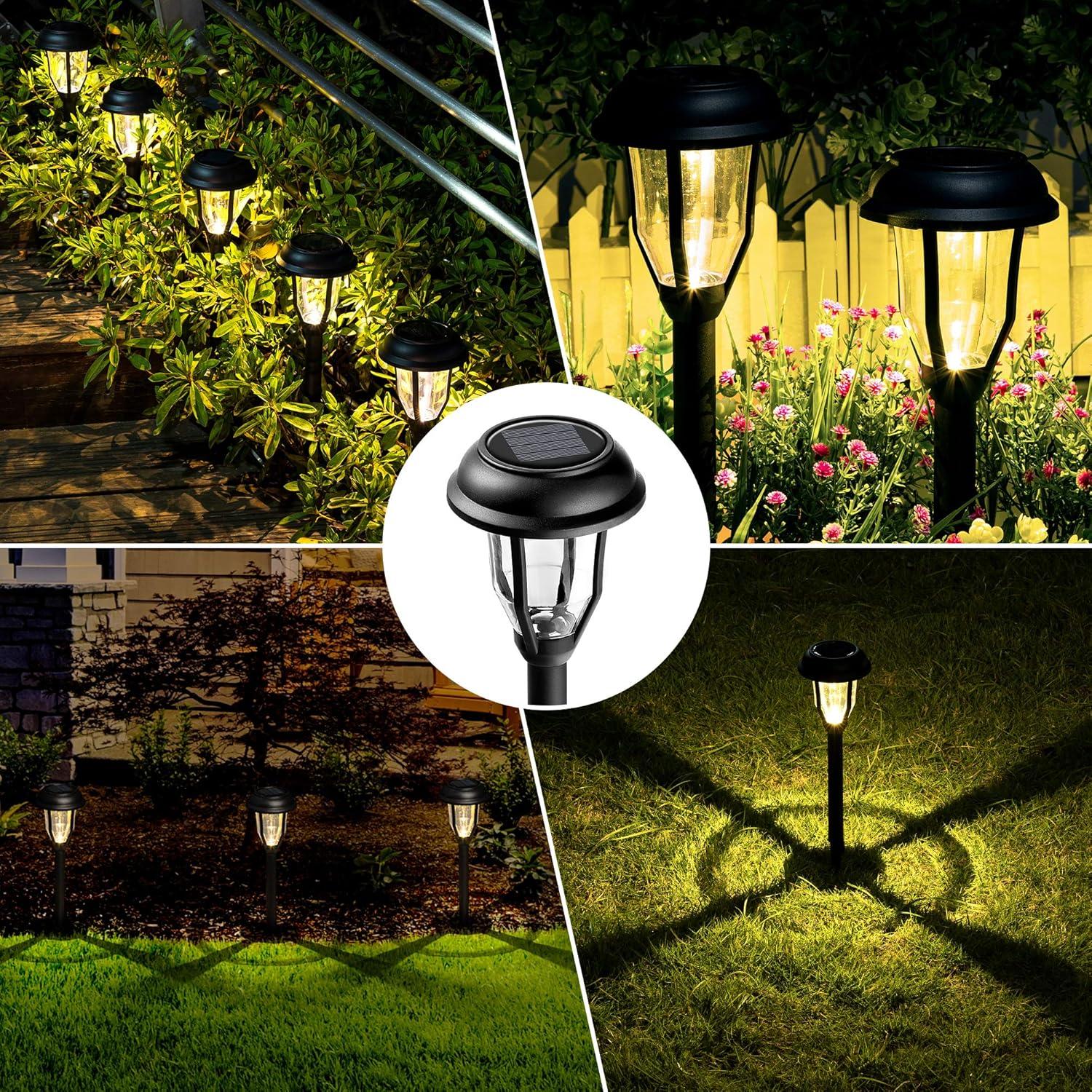 imageSOLPEX 8 Pack Solar Pathway Lights Solar Path Lights Waterproof Solar Garden Lights Outdoor for Garden Yard Pathway Landscape Walkway and Driveway Warm White8 Pack
