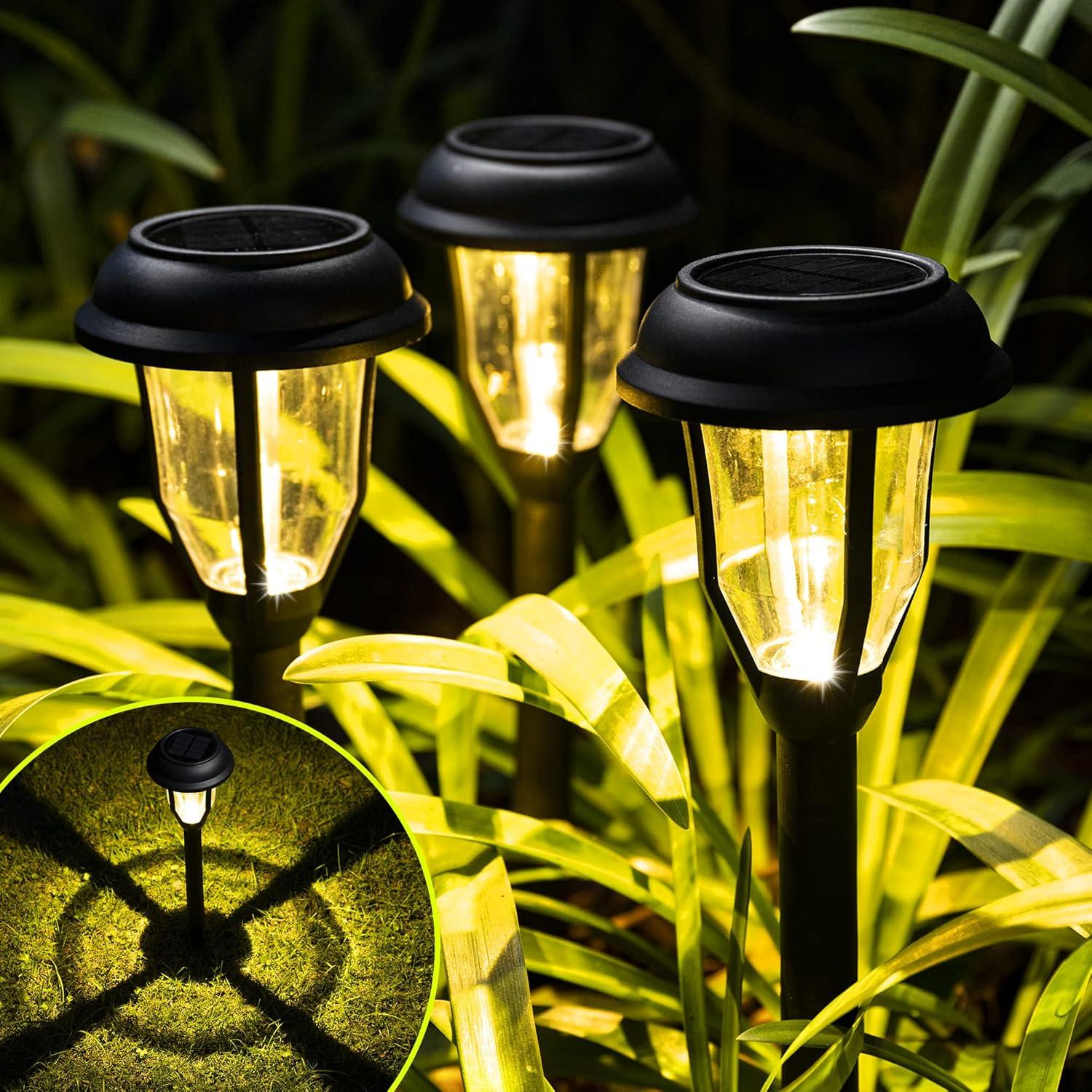 imageSOLPEX 8 Pack Solar Pathway Lights Solar Path Lights Waterproof Solar Garden Lights Outdoor for Garden Yard Pathway Landscape Walkway and Driveway Warm White8 Pack