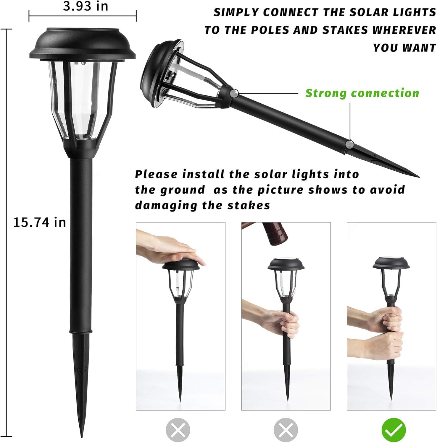 imageSOLPEX 8 Pack Solar Pathway Lights Solar Path Lights Waterproof Solar Garden Lights Outdoor for Garden Yard Pathway Landscape Walkway and Driveway Warm White8 Pack