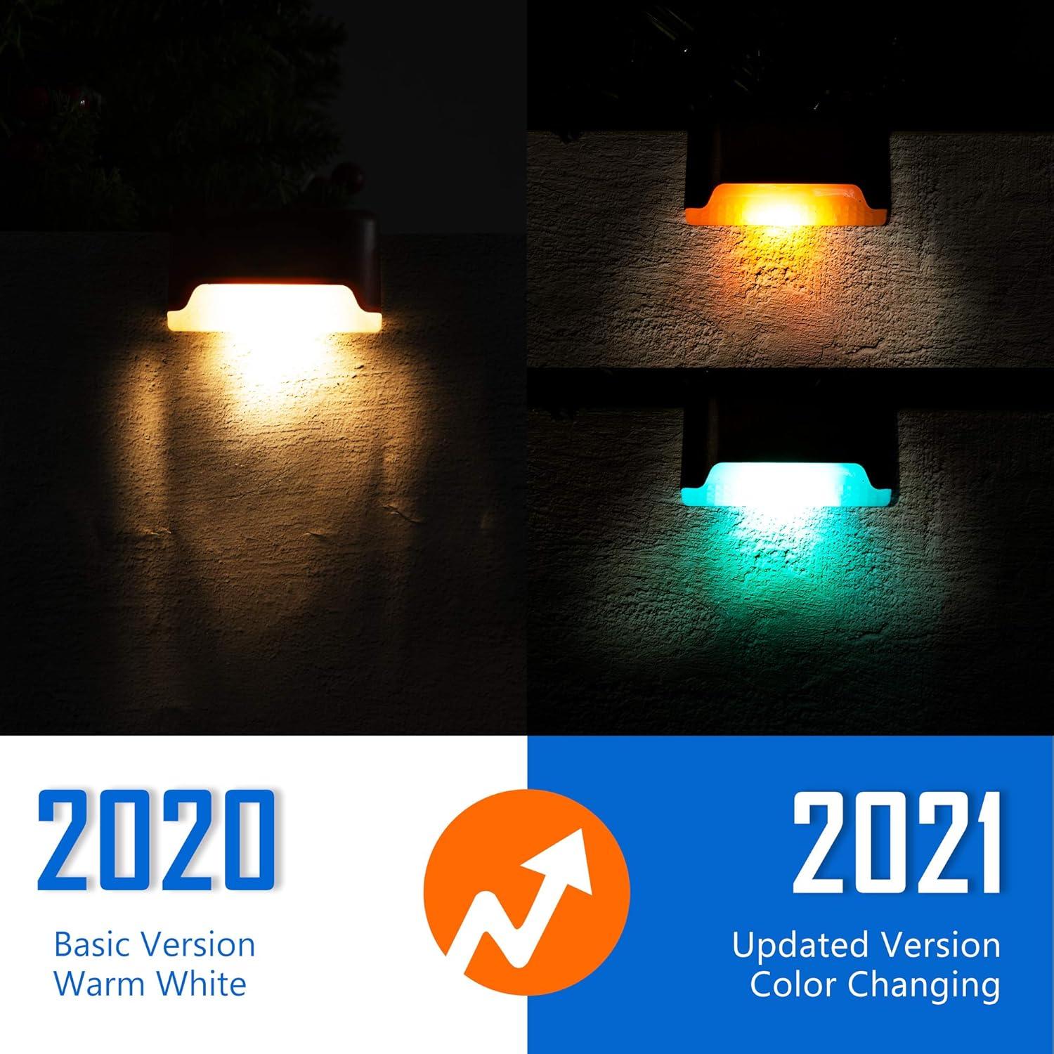 imageSOLPEX Color Changing Solar Deck Lights 16 Pack Waterproof LED Lights for Decks Stairs Fences Yards and Patios