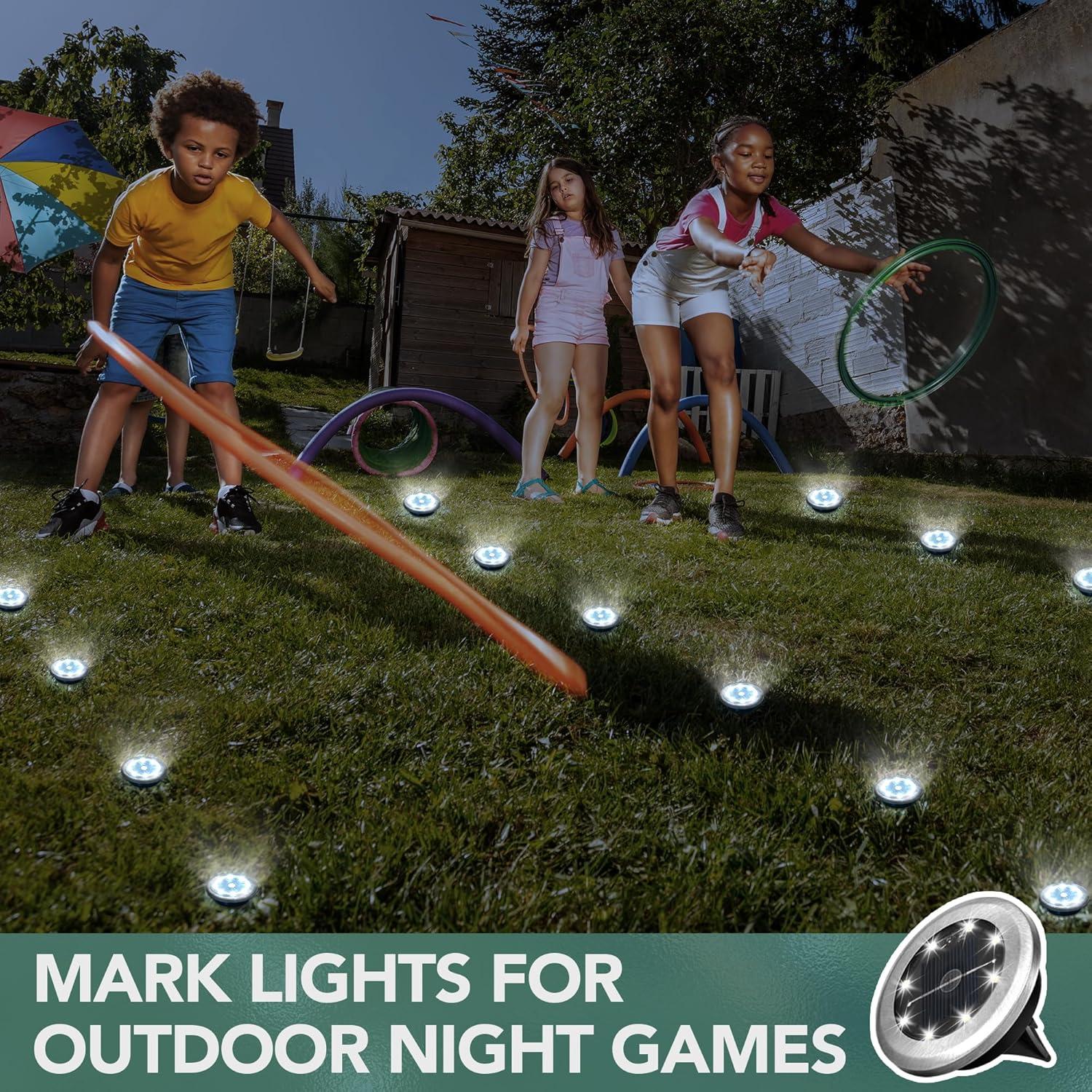 imageSOLPEX Mini Solar Ground Lights 10 Pack Solar Lights Outdoor Waterproof Pathway Lights Solar Powered Solar Garden Lights Landscape Lighting for Yard Driveway Walkway Warm WhiteCool White