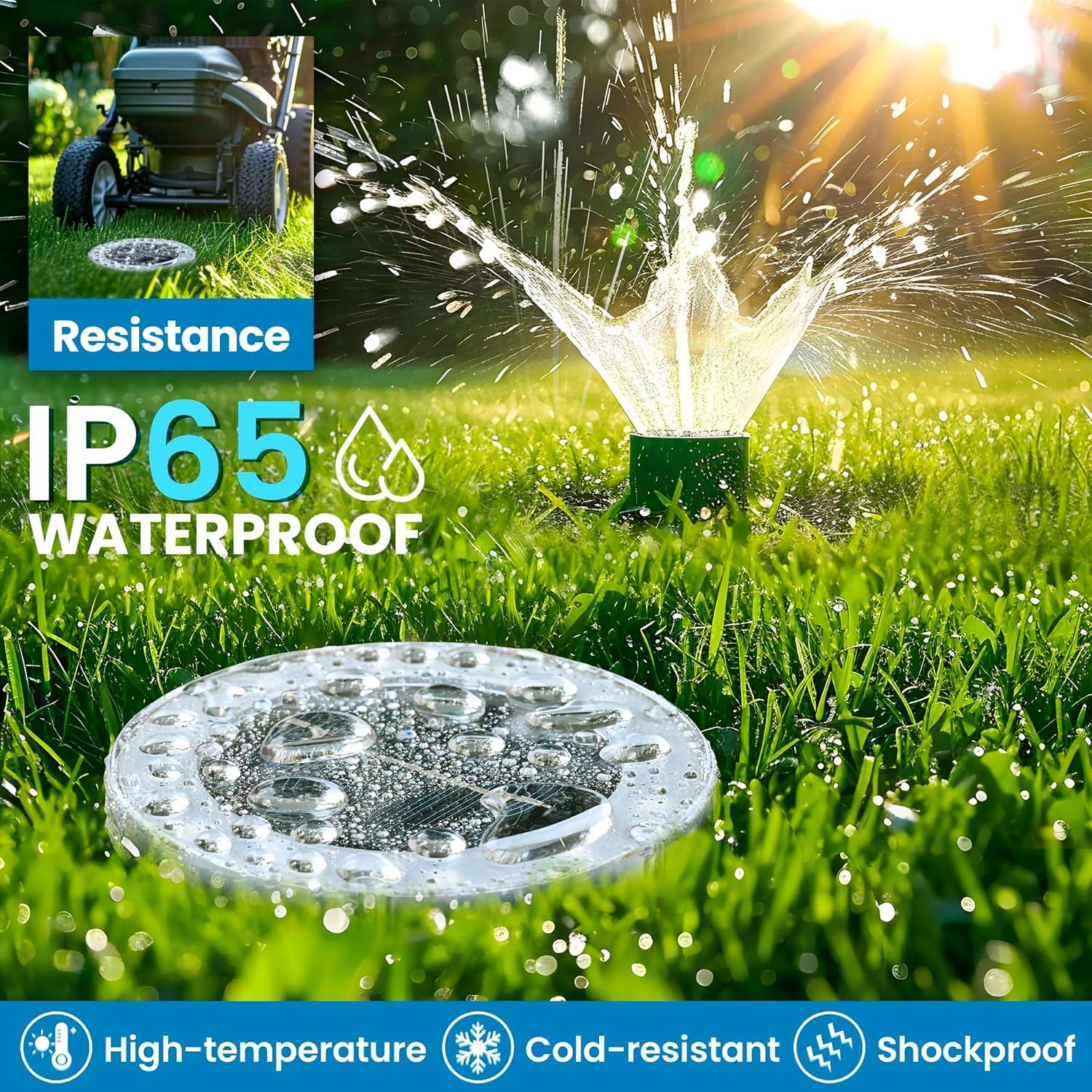 imageSOLPEX Multicolor Solar Ground Lights Solar Garden Lights Outdoor Waterproof 12 Led 2 Lighting Modes Landscape Lighting for Pathway Yard Patio PoolWalkway 12 Packs12