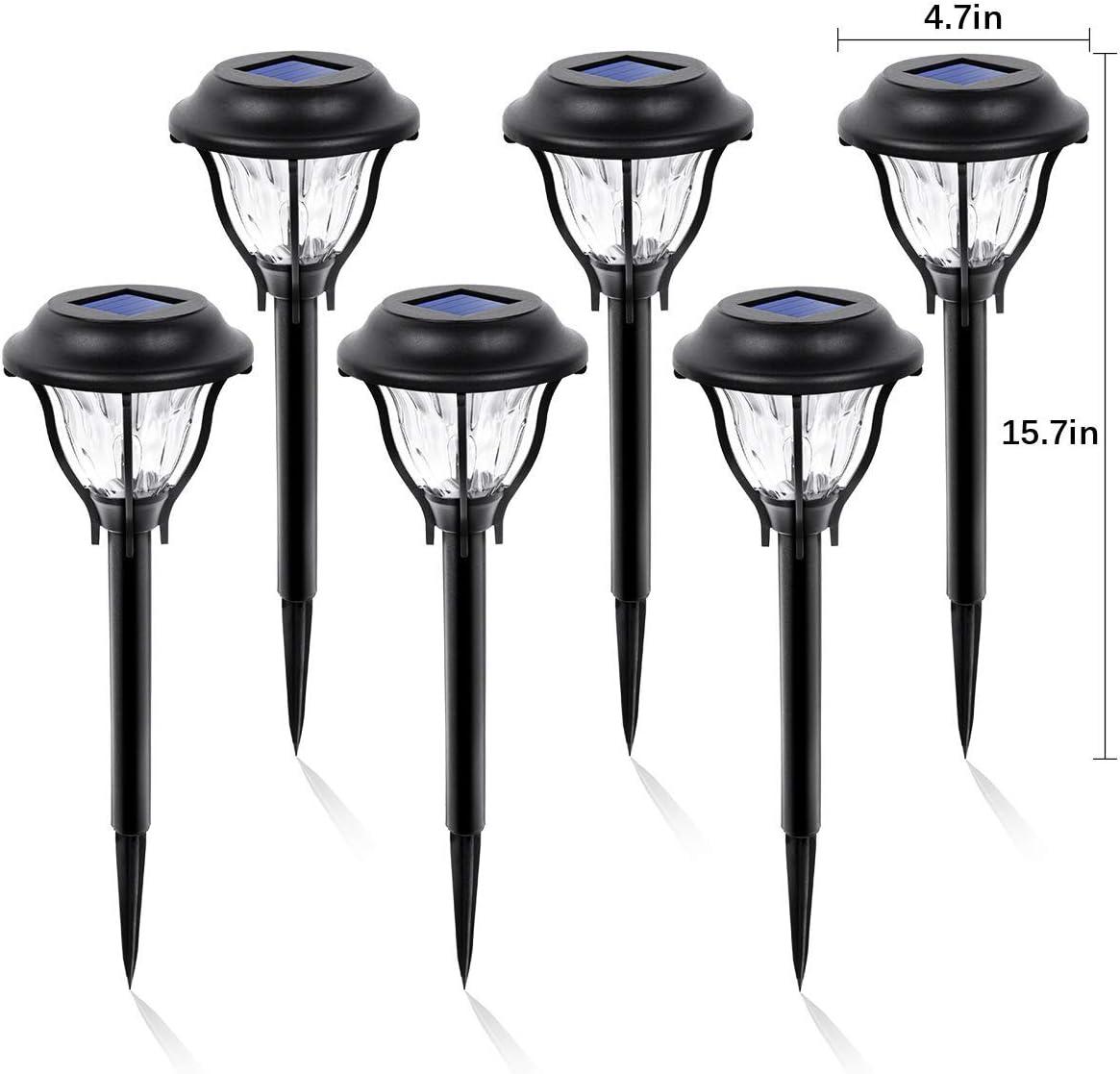 imageSOLPEX Outdoor Solar Lights 6 Pack LED Solar Pathway Lights Outdoor Waterproof Garden Lights Solar Powered Landscape Lighting for Yard Pathway Lawn Warm White