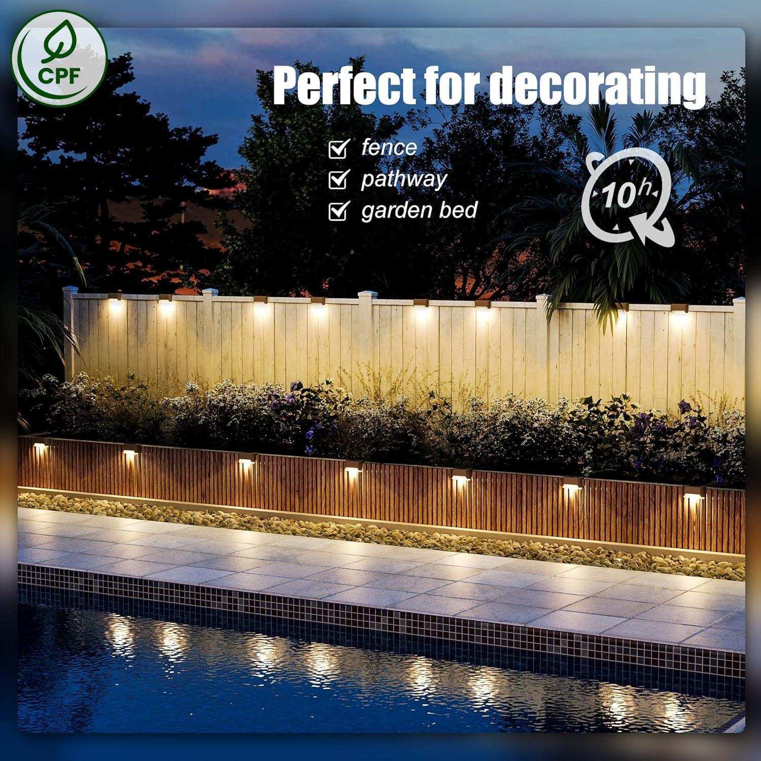 imageSOLPEX Solar Deck Lights Outdoor 16 Pack Solar Step Lights Waterproof Led Solar lights for Outdoor Stairs Step  Fence Yard Patio and PathwayWarm WhiteWarm White