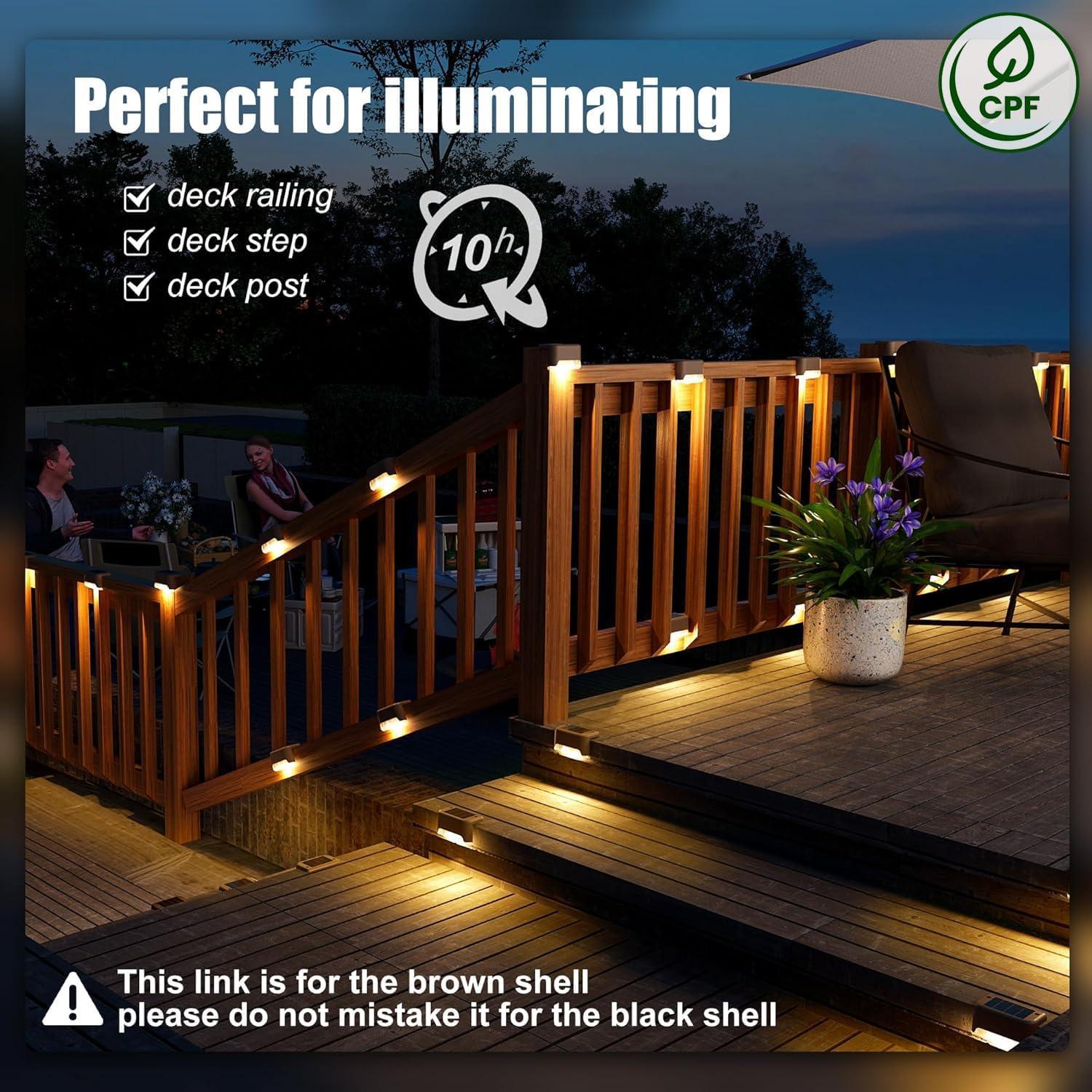 imageSOLPEX Solar Deck Lights Outdoor 16 Pack Solar Step Lights Waterproof Led Solar lights for Outdoor Stairs Step  Fence Yard Patio and PathwayWarm WhiteWarm White