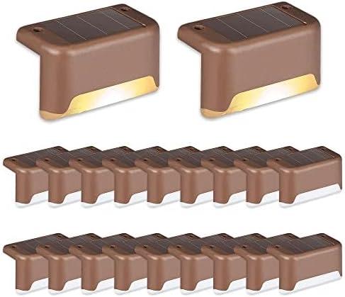 imageSOLPEX Solar Deck Lights Outdoor 16 Pack Solar Step Lights Waterproof Led Solar lights for Outdoor Stairs Step  Fence Yard Patio and PathwayWarm WhiteWarm White
