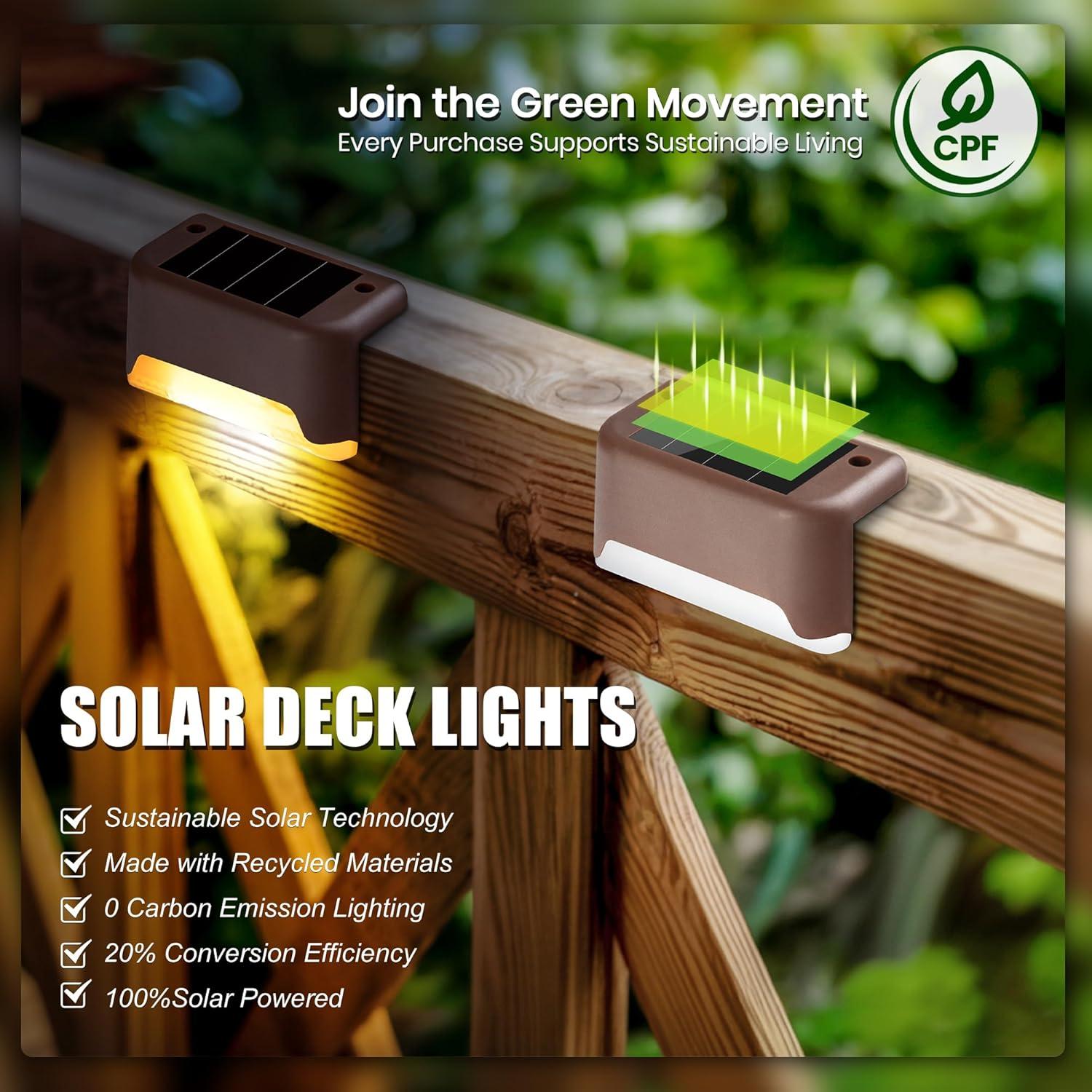 imageSOLPEX Solar Deck Lights Outdoor 16 Pack Solar Step Lights Waterproof Led Solar lights for Outdoor Stairs Step  Fence Yard Patio and PathwayWarm WhiteWarm White