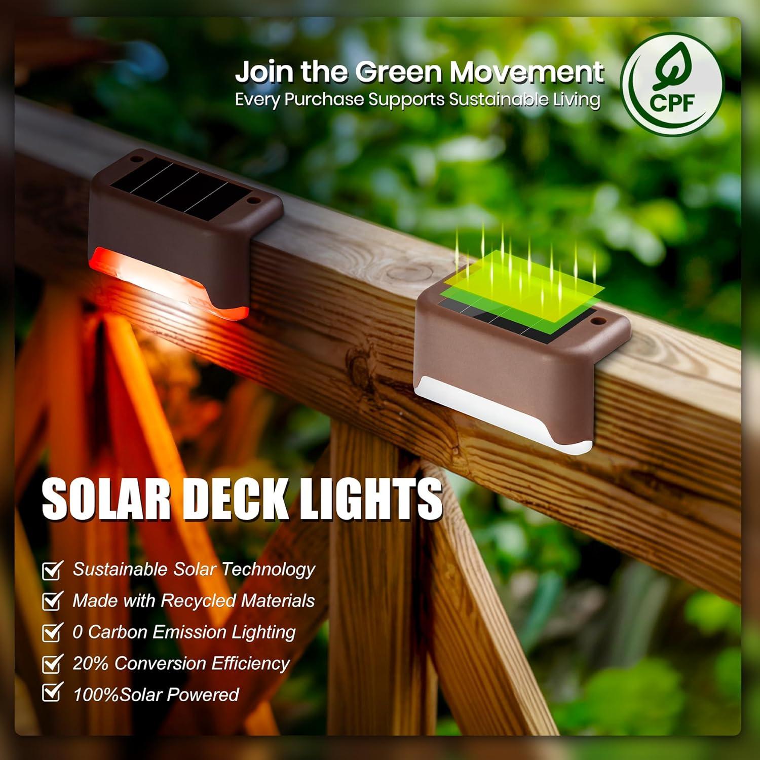 imageSOLPEX Solar Deck Lights Outdoor 16 Pack Solar Step Lights Waterproof Led Solar lights for Outdoor Stairs Step  Fence Yard Patio and PathwayWarm WhiteColor Changing
