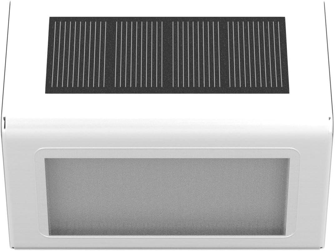 imageSOLPEX Solar Fence Lights 12 Pack Solar Powered Deck Lights Outdoor Waterproof4 LEDs Solar Step Lighting for Stair Stairway Patio Porch Pathway Walkway Garden Cold WhiteWarm White