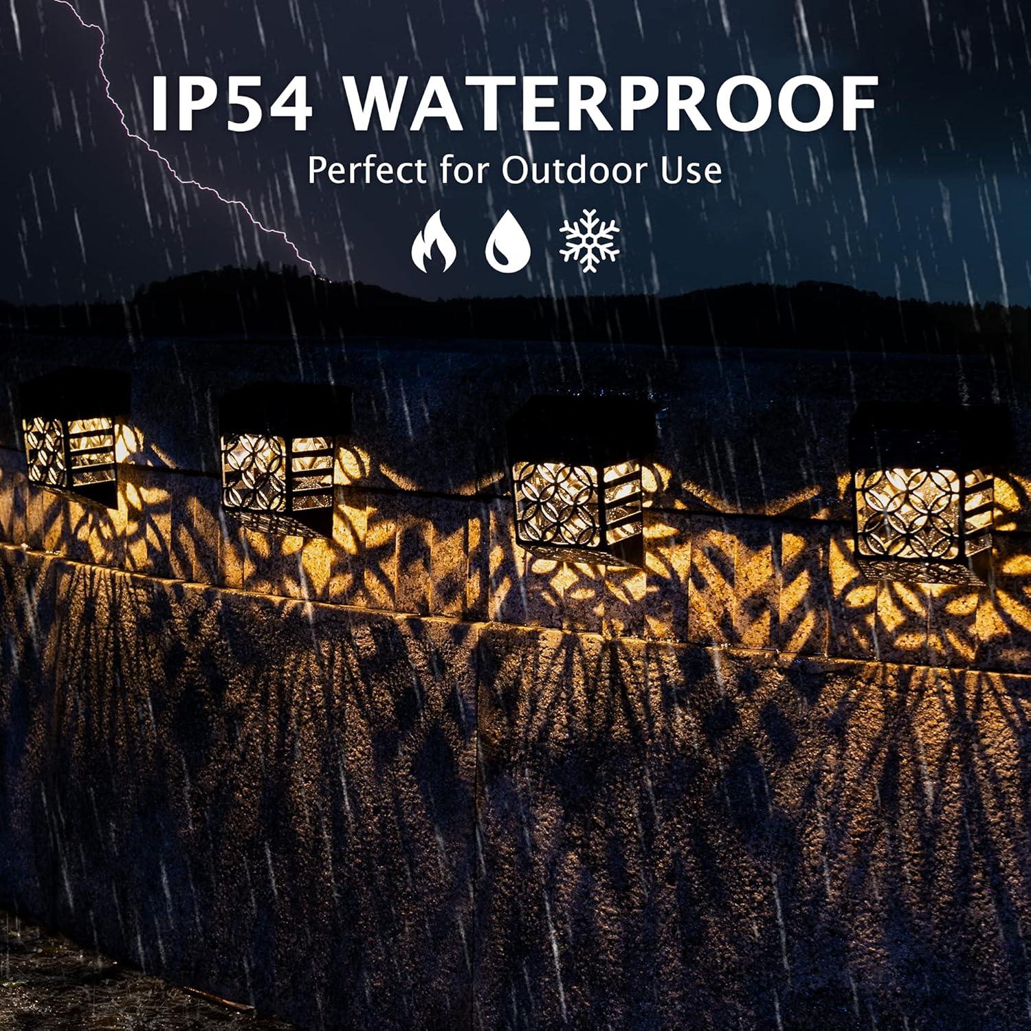 imageSOLPEX Solar Fence Lights Solar Deck Lights 8 Pack LED Waterproof Outdoor Wall Lights Christmas Halloween Decoration forDeck Patio Stairs Yard Steps Wall Path ampamp Driveway