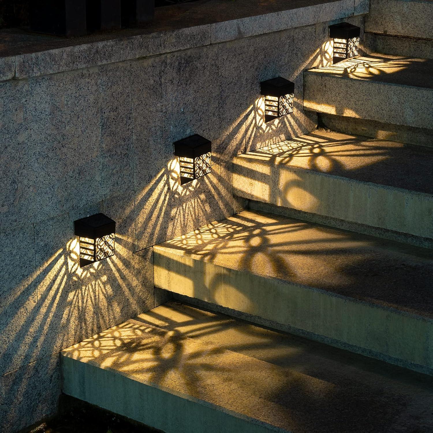 imageSOLPEX Solar Fence Lights Solar Deck Lights 8 Pack LED Waterproof Outdoor Wall Lights Christmas Halloween Decoration forDeck Patio Stairs Yard Steps Wall Path ampamp Driveway