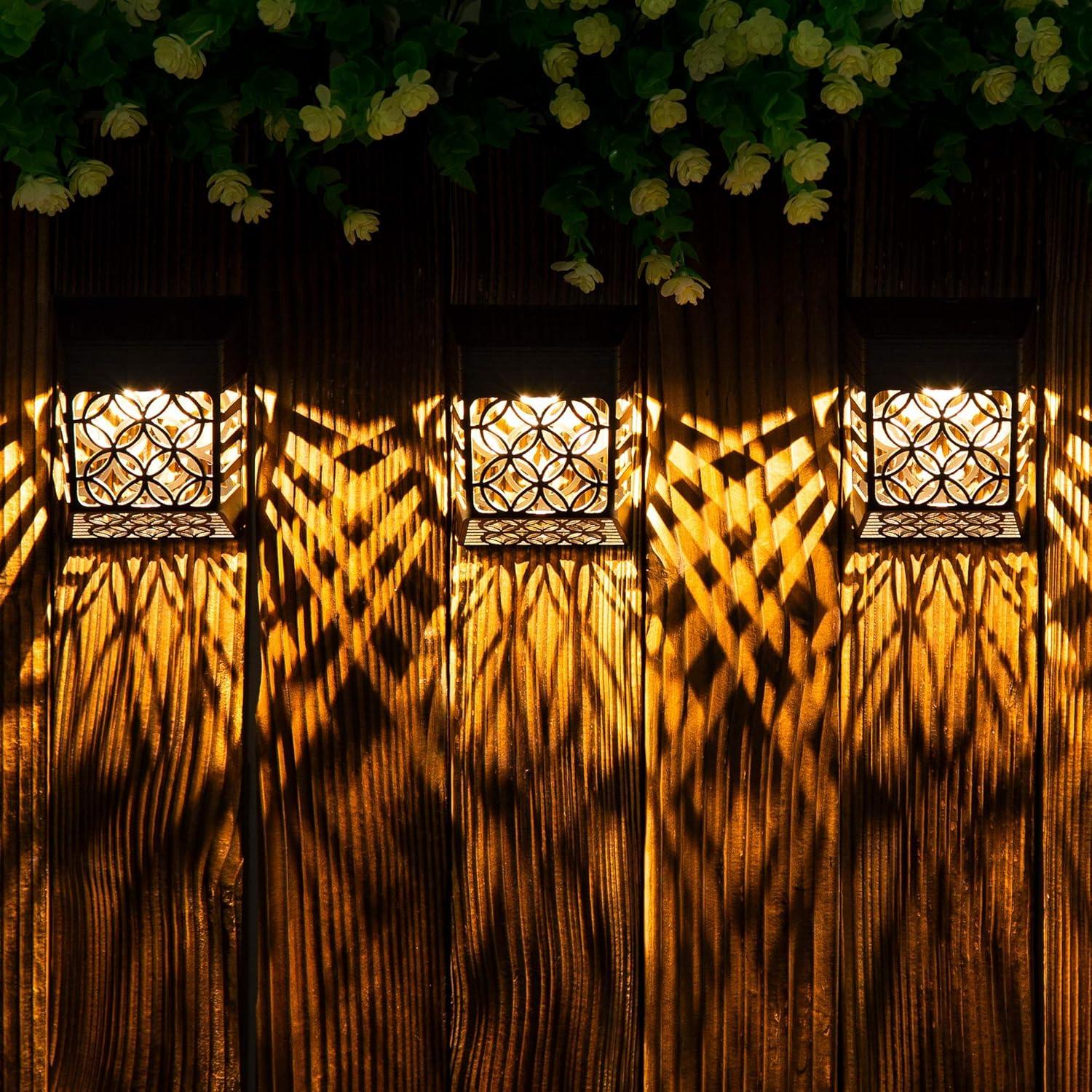 imageSOLPEX Solar Fence Lights Solar Deck Lights 8 Pack LED Waterproof Outdoor Wall Lights Christmas Halloween Decoration forDeck Patio Stairs Yard Steps Wall Path ampamp Driveway