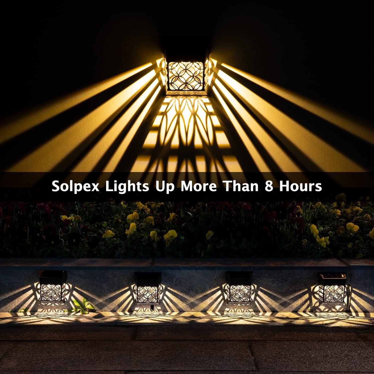imageSOLPEX Solar Fence Lights Solar Deck Lights 8 Pack LED Waterproof Outdoor Wall Lights Christmas Halloween Decoration forDeck Patio Stairs Yard Steps Wall Path ampamp Driveway