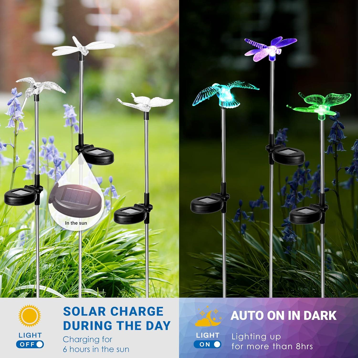 imageSOLPEX Solar Garden Lights 3 Pack Solar Butterfly Lights Yard Decorations MultiColor Changing LED Bird Light Stakes Yard Light for Garden Patio ampamp Lawn6