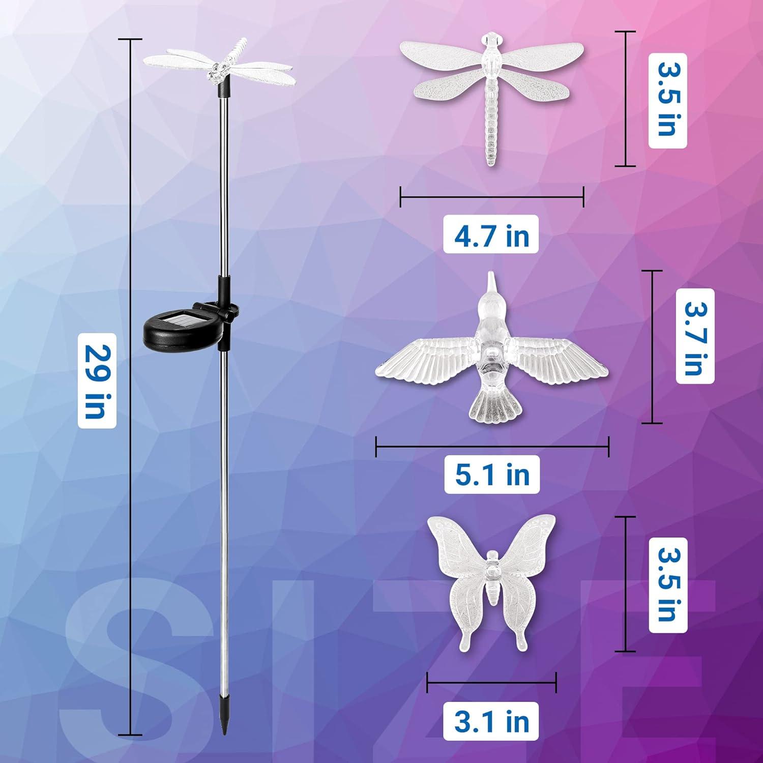 imageSOLPEX Solar Garden Lights 3 Pack Solar Butterfly Lights Yard Decorations MultiColor Changing LED Bird Light Stakes Yard Light for Garden Patio ampamp Lawn6