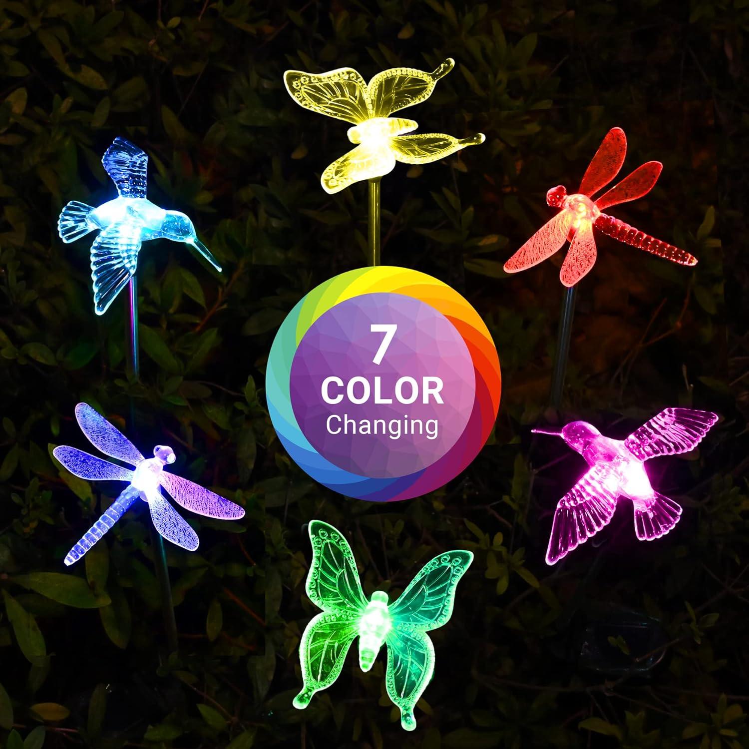 imageSOLPEX Solar Garden Lights 3 Pack Solar Butterfly Lights Yard Decorations MultiColor Changing LED Bird Light Stakes Yard Light for Garden Patio ampamp Lawn6