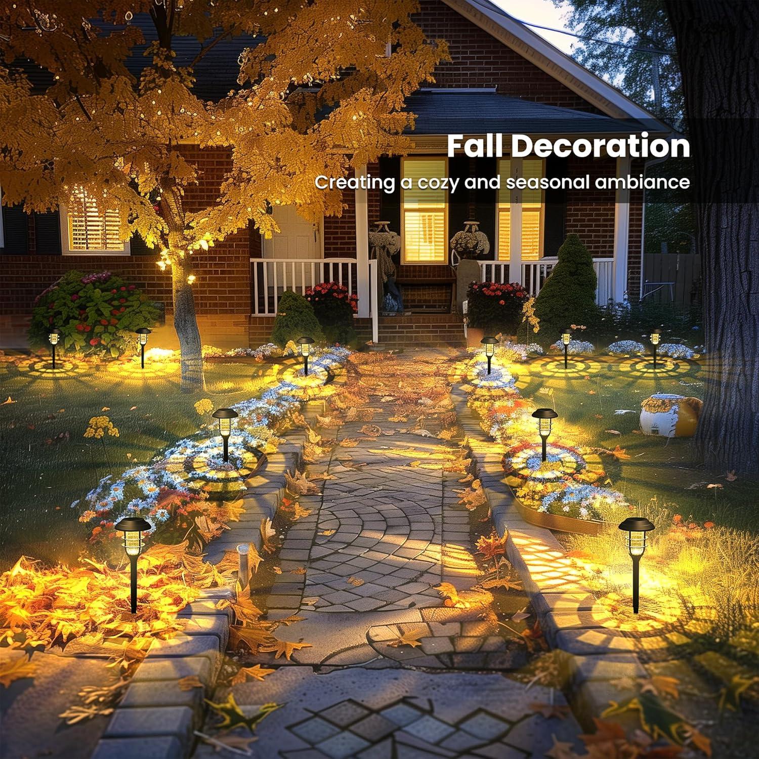 imageSOLPEX Solar Lights for Outside Solar Outdoor Pathway Garden Lights Waterproof Solar Powered Landscape Lighting for Yard Garden Pathway Patio Porch Walkway Driveway 8 PackCold WhiteWarm White