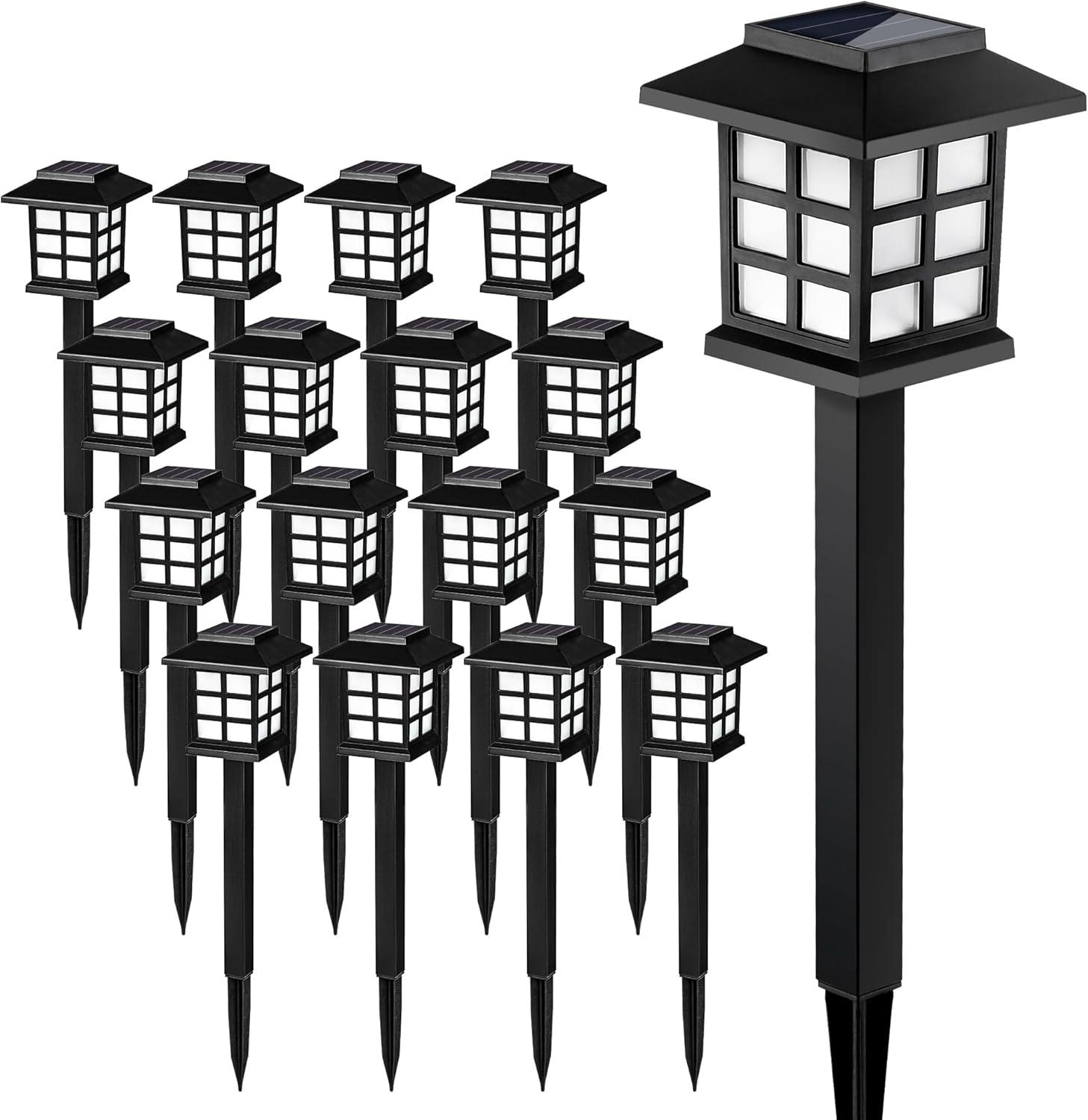 imageSOLPEX Solar Outdoor Lights12 Pack Solar Path Lights Walkway Lights Outdoor Garden Light SolarPowered Pathway Waterproof for Garden Yard Landscape and DrivewayWarm WhiteCold White