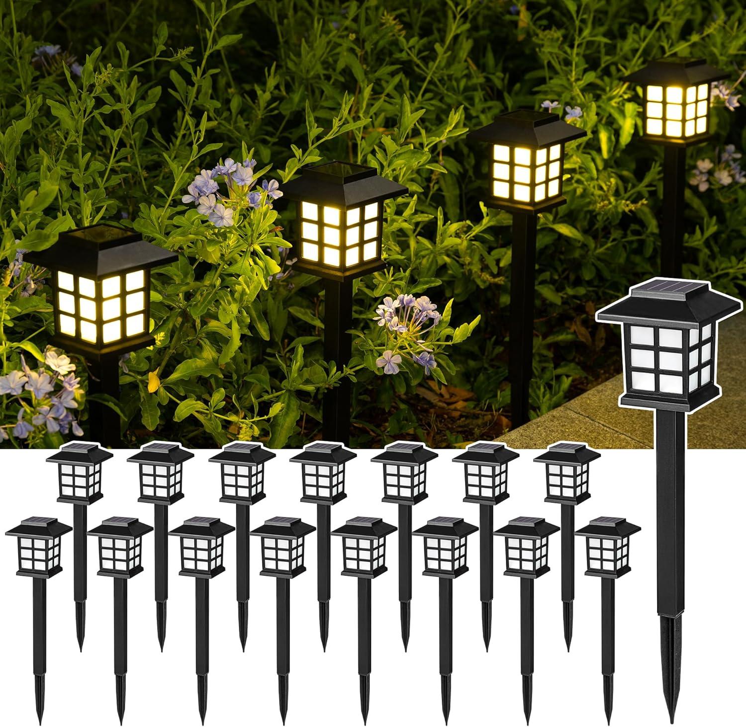 imageSOLPEX Solar Outdoor Lights12 Pack Solar Path Lights Walkway Lights Outdoor Garden Light SolarPowered Pathway Waterproof for Garden Yard Landscape and DrivewayWarm WhiteWarm White