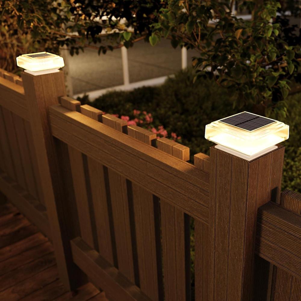 imageSOLPEX Outdoor Post Cap Lights  35 Lumens 30 LED Super Bright Warm White 2 Pack for Fence Deck or Patio