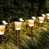 imageSOLPEX 8 Pack Solar Garden Lights Solar Lights Outdoor Waterproof Glass Stainless Steel Automatic Outdoor Solar Lights for Yard Lawn Patio Garden Path Walkway or DrivewayWarm White
