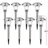 imageSOLPEX 8 Pack Solar Garden Lights Solar Lights Outdoor Waterproof Glass Stainless Steel Automatic Outdoor Solar Lights for Yard Lawn Patio Garden Path Walkway or DrivewayWarm White
