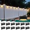 imageSOLPEX Solar Deck Lights Outdoor 16 Pack Solar Step Light Waterproof Led Light for Outdoor Stairs Step Fence Yard Patio and PathwayWarm WhiteBlack