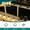 imageSOLPEX Solar Deck Lights Outdoor 16 Pack Solar Step Light Waterproof Led Light for Outdoor Stairs Step Fence Yard Patio and PathwayWarm WhiteBlack