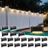 imageSOLPEX Solar Deck Lights Outdoor 16 Pack Solar Step Light Waterproof Led Light for Outdoor Stairs Step Fence Yard Patio and PathwayWarm WhiteBlack