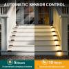 imageSOLPEX Solar Deck Lights Outdoor 16 Pack Solar Step Light Waterproof Led Light for Outdoor Stairs Step Fence Yard Patio and PathwayWarm WhiteBrown