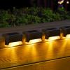 imageSOLPEX Solar Deck Lights Outdoor 16 Pack Solar Step Light Waterproof Led Light for Outdoor Stairs Step Fence Yard Patio and PathwayWarm WhiteBrown