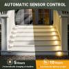 imageSOLPEX Solar Deck Lights Outdoor 16 Pack Solar Step Light Waterproof Led Light for Outdoor Stairs Step Fence Yard Patio and PathwayWarm WhiteWhite