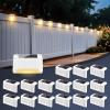 imageSOLPEX Solar Deck Lights Outdoor 16 Pack Solar Step Light Waterproof Led Light for Outdoor Stairs Step Fence Yard Patio and PathwayWarm WhiteWhite