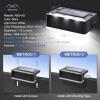 imageSOLPEX Solar Fence Lights 6 LEDs Solar Lights Outdoor Waterproof Solar Powered for Deck Stair Front Porch Balcony Walkway Garden Yard Patio Pool Decor IP65 Waterproof 4 Pack Cold WhiteBlack