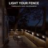 imageSOLPEX Solar Fence Lights 6 LEDs Solar Lights Outdoor Waterproof Solar Powered for Deck Stair Front Porch Balcony Walkway Garden Yard Patio Pool Decor IP65 Waterproof 4 Pack Cold WhiteBlack