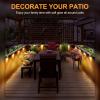 imageSOLPEX Solar Fence Lights 6 LEDs Solar Lights Outdoor Waterproof Solar Powered for Deck Stair Front Porch Balcony Walkway Garden Yard Patio Pool Decor IP65 Waterproof 12 Pack Warm WhiteBrown