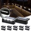 imageSOLPEX Solar Fence Lights 6 LEDs Solar Lights Outdoor Waterproof Solar Powered for Deck Stair Front Porch Balcony Walkway Garden Yard Patio Pool Decor IP65 Waterproof 4 Pack Cold WhiteBlack