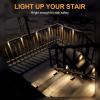imageSOLPEX Solar Fence Lights 6 LEDs Solar Lights Outdoor Waterproof Solar Powered for Deck Stair Front Porch Balcony Walkway Garden Yard Patio Pool Decor IP65 Waterproof 12 Pack Warm WhiteBlack