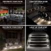 imageSOLPEX Solar Fence Lights 6 LEDs Solar Lights Outdoor Waterproof Solar Powered for Deck Stair Front Porch Balcony Walkway Garden Yard Patio Pool Decor IP65 Waterproof 4 Pack Cold WhiteBlack