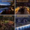 imageSOLPEX Solar Fence Lights 6 LEDs Solar Lights Outdoor Waterproof Solar Powered for Deck Stair Front Porch Balcony Walkway Garden Yard Patio Pool Decor IP65 Waterproof 12 Pack Warm WhiteBrown