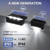 imageSOLPEX Solar Fence Lights 6 LEDs Solar Lights Outdoor Waterproof Solar Powered for Deck Stair Front Porch Balcony Walkway Garden Yard Patio Pool Decor IP65 Waterproof 4 Pack Cold WhiteBlack