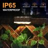 imageSOLPEX Solar Fence Lights 6 LEDs Solar Lights Outdoor Waterproof Solar Powered for Deck Stair Front Porch Balcony Walkway Garden Yard Patio Pool Decor IP65 Waterproof 12 Pack Warm WhiteBrown