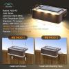 imageSOLPEX Solar Fence Lights 6 LEDs Solar Lights Outdoor Waterproof Solar Powered for Deck Stair Front Porch Balcony Walkway Garden Yard Patio Pool Decor IP65 Waterproof 12 Pack Warm WhiteBrown
