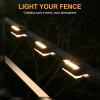 imageSOLPEX Solar Fence Lights 6 LEDs Solar Lights Outdoor Waterproof Solar Powered for Deck Stair Front Porch Balcony Walkway Garden Yard Patio Pool Decor IP65 Waterproof 12 Pack Warm WhiteBlack