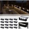 imageSOLPEX Solar Fence Lights 6 LEDs Solar Lights Outdoor Waterproof Solar Powered for Deck Stair Front Porch Balcony Walkway Garden Yard Patio Pool Decor IP65 Waterproof 4 Pack Cold WhiteBlack