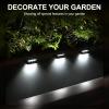 imageSOLPEX Solar Fence Lights 6 LEDs Solar Lights Outdoor Waterproof Solar Powered for Deck Stair Front Porch Balcony Walkway Garden Yard Patio Pool Decor IP65 Waterproof 4 Pack Cold WhiteBlack
